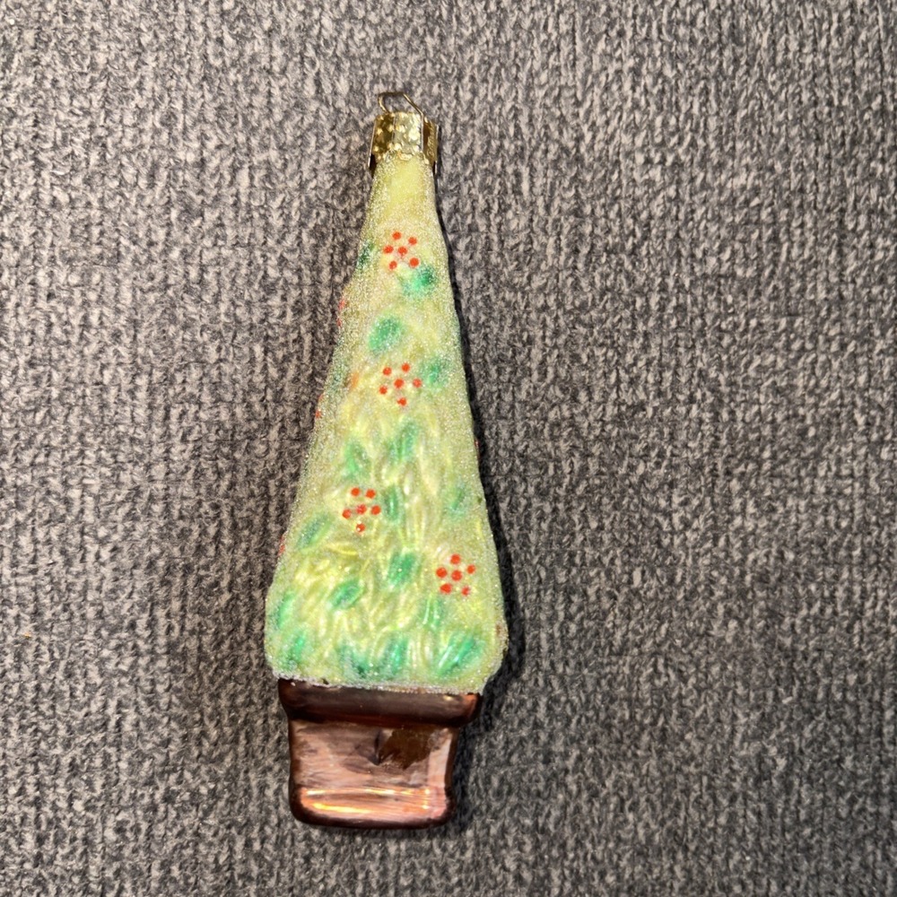 Vintage Christborn Mouth Blown glass Topiary Christmas Ornament Germany HTF